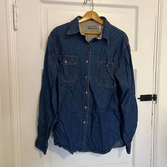 Bill  Blass Jeans Blue Denim Cotton Shirt Jacket M - Picture 1 of 8